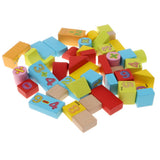 Maxbell 46PCS Wooden Geometry Cognitive Blocks Stacking Game Kids Toy - Numbers
