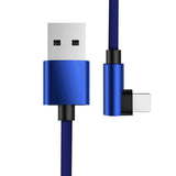 Maxbell 90 Degree Fast Charging Micro USB Fast Data Sync Charger Cable 1.2m Blue