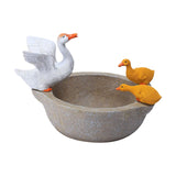 Maxbell Flower Pot Resin Statue Modern Bonsai Ornament for Yard Lawn Windowsill Duck Round