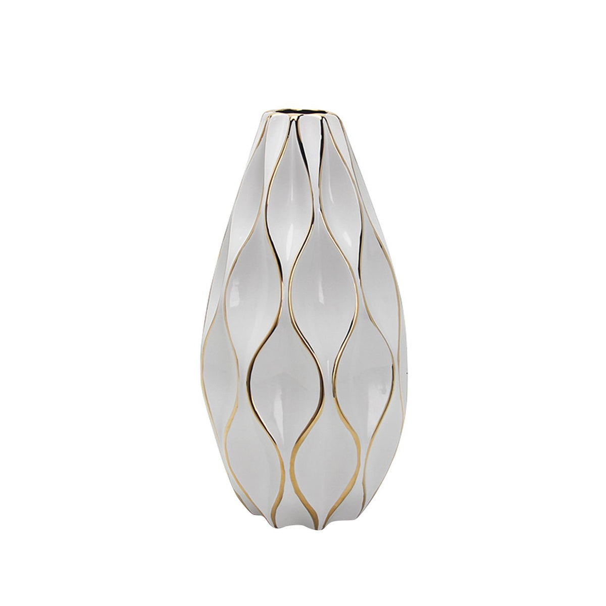 Maxbell White Ceramic Vases Centerpieces Flower Vases for Office Dining Room Wedding S