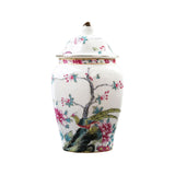 Maxbell Ceramic Ginger Jar Porcelain Temple Jar Chinese Home Decor 1300ml with Lid Style B