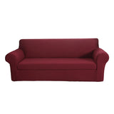 Max 2-Piece Sofa Cover Slipcover Furniture Protector 3 Cushion Couch Wine Red