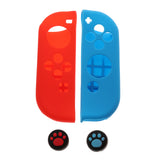 Maxbell Soft Case + Thumbstick Cap for Nintendo Switch Joy-con Red Blue