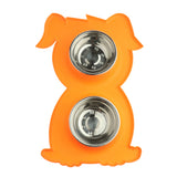 Maxbell Pet Feeding Double Dog Bowl Stainless Steel Water and Food Bowls  Orange