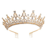 Maxbell Crown Hair Accessories Princess Tiara Wedding Tiara for Prom Christmas Style E