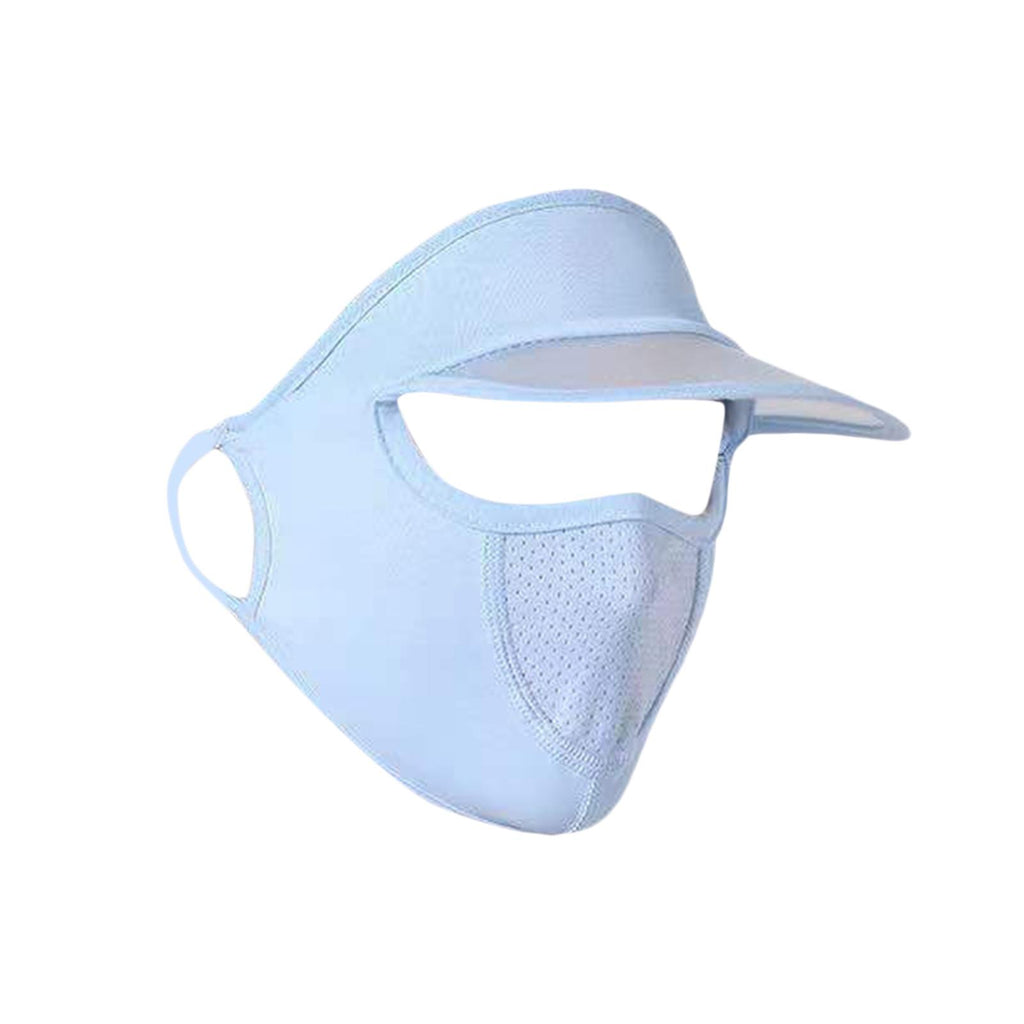 Maxbell Face Cover Sun Hat Women Face Mask with Hat Brim for Climbing Outdoor Travel Blue
