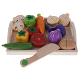 Maxbell Wooden Magnet Fruits Vegetables Food Cutting Kids Role Play Toy Vegetable C