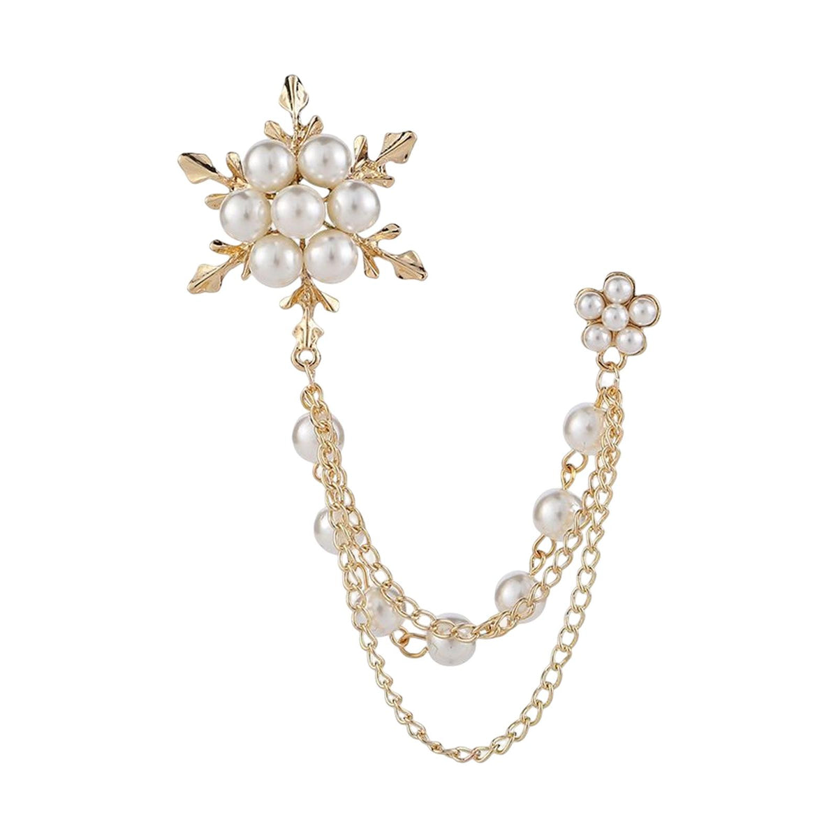 Maxbell Snowflakes Brooch Tassel Chain Gifts Popular Suit Coat Brooch for Dance