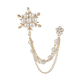 Maxbell Snowflakes Brooch Tassel Chain Gifts Popular Suit Coat Brooch for Dance
