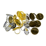 Max 20pcs assorted colors Adjustable Metal DIY ring Blank 1inch Bezel Base DIY