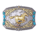 Maxbell Fashion Western Belt Buckle Mens Running Horse Belt Buckle Belt Accessories