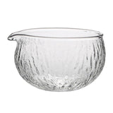 Maxbell 500ml Clear Textured Glass matcha bowl Cups With Pouring Spout