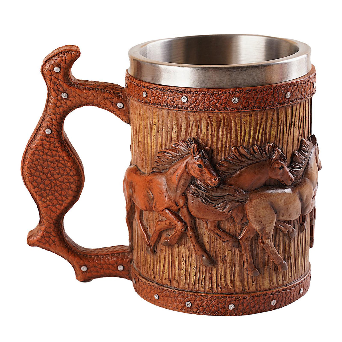 Maxbell Simulation Wooden Barrel Beer Mug Resin Tea Cups for Restaurant Bar Beverage