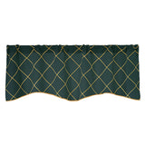 Max Embroidered Grid Valance Curtain Short Coffee Curtain Dark Green_A 42x18inch