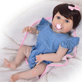 Max Adorable Denim Rompers With Ruffle Sleeve For Reborn Baby Girl Doll Costume