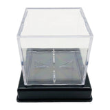 Maxbell Clear Square Display Case Baseball Display Case for Doll Living Room Jewelry Black Bottom