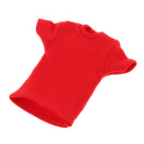 Maxbell 1:12 Short Sleeve Cloth Figure Doll Clothes for 6inch Female Soldier Figures Red