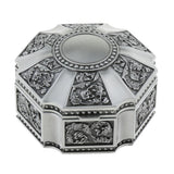 Maxbell Round Vintage Metal Trinket Jewelry Boxes Jewel Gift Storage Organizer