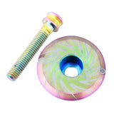 Maxbell Alloy Bicycle Stem Headset Top Cap Cover Threadless Stem Caps Bolt Rainbow