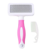 Maxbell Dog Brush Deshedding Long Hairs Non Slip Handle Hair Brush Undercoat red