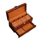 Maxbell Watch Box Container Wooden Practical Portable for Bracelet Watches Light Brown