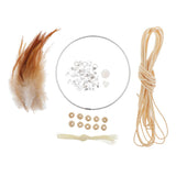 Max Dream Catcher DIY Material kits Iron loop ,suede cord ,feather,Beads Beige