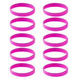 Max 10 Pieces/Pack Blank Silicone Wristbands Fashion Rubber Bracelet Rose Red
