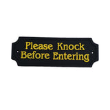 Max Black Statement Plaque Garden Wall Door Sign Please Knock Before Entering
