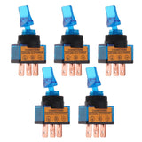 Max Maxb 5 Pieces LED On/Off SPST Toggle Switch with Cover Car Boat 12V 20A  Blue