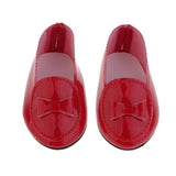 Max PU Leather Shoes Bowknot Flats Sneakers for 18" Dolls Red