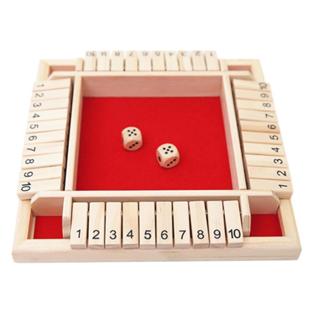 Maxbell Shut the Box Board Game Set Wood Wooden Number Fun Drinking Games Dice