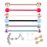 Max 1 Set Nose Lip Tongue Eyebrow Tragus Navel Belly Ring Piercings Jewelry C-12Pcs