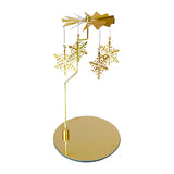 Maxbell Metal Rotating Candle Holder Rotary Candlestick for Living Room Ornament Snowflake
