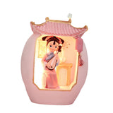 Maxbell Chinese Girl Playing Musical Instrument Sculpture Craft Night Lamp Ornament pink playing Pipa
