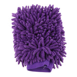 Max Microfiber Car Wash Washing Cleaning Glove Dual Sided Chenille Glove Purple