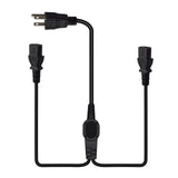 Maxbell Maxbell 5-15P to 2x IEC320 C13 Power Cord 3 Prong for Monitors Laptop Rice Cookers 100cm