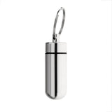 Maxbell Aluminum Alloy Water-proof Air-tight Pill Fob Pill Case Pill Box Pill Holder with Keychain - Silver