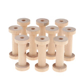 Max 10 Pieces Wood Spool Empty Vintage DIY Roller Coils for Sewing Crafts Wire A
