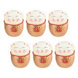 Maxbell 6Pcs Lucky Cat Figurine Sculpture Animal Statue for Living Room Shelf Decor Aureate