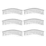 Maxbell 6Pieces Metal Hair Combs Clips Comb Slides 30 Teeth Hair Accessories White K