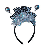 Maxbell 2023 Happy New Year Headband Unisex Hair Hoop for Birthday Holiday Child Argent