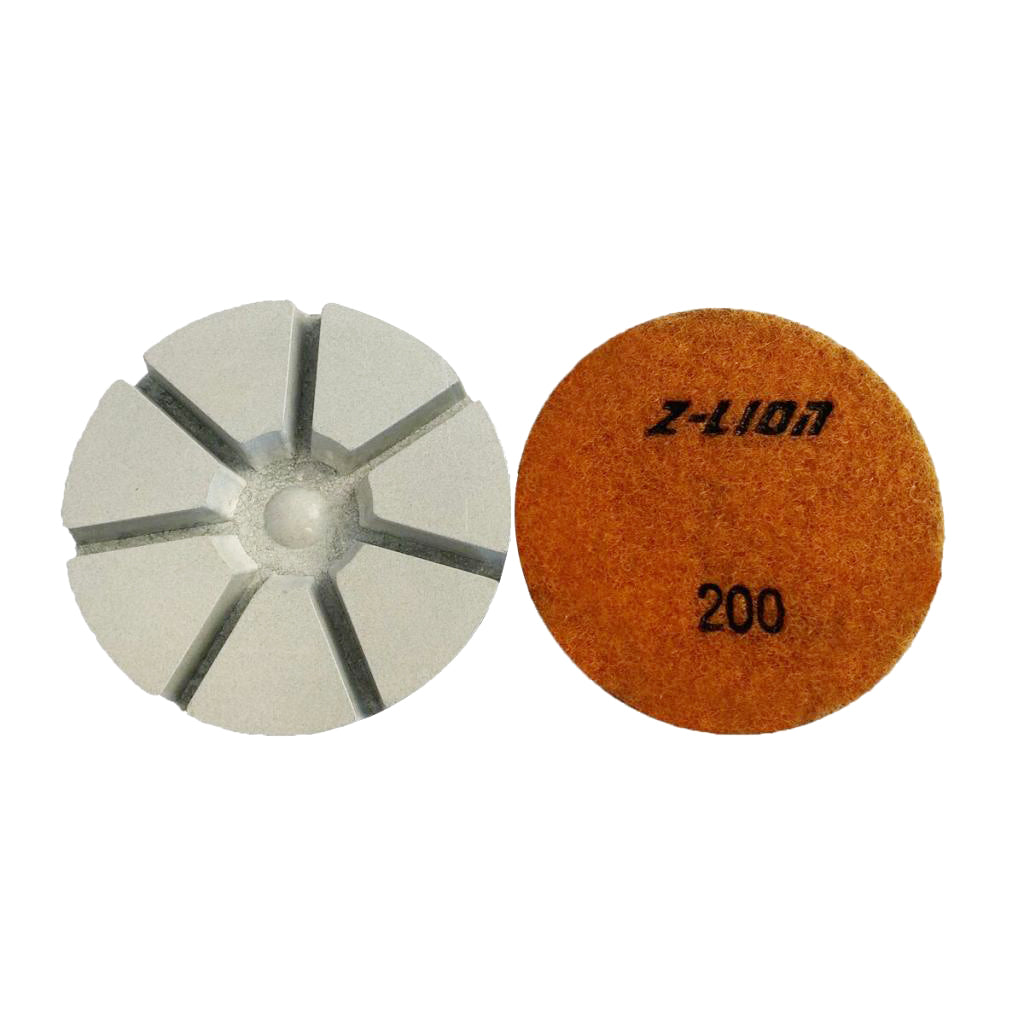 Maxbell 3 inch Dry Diamond Polishing Pads 10mm Thick Stone Concrete 200# orange