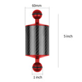Max Dive Photography Double Ball Head Buoyancy Light Arm Ultralight Carbon Fiber Red