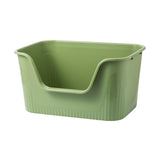 Maxbell Cat Litter Box Portable Deep Loo Large Space Bedpan Open Top Pet Litter Tray Green