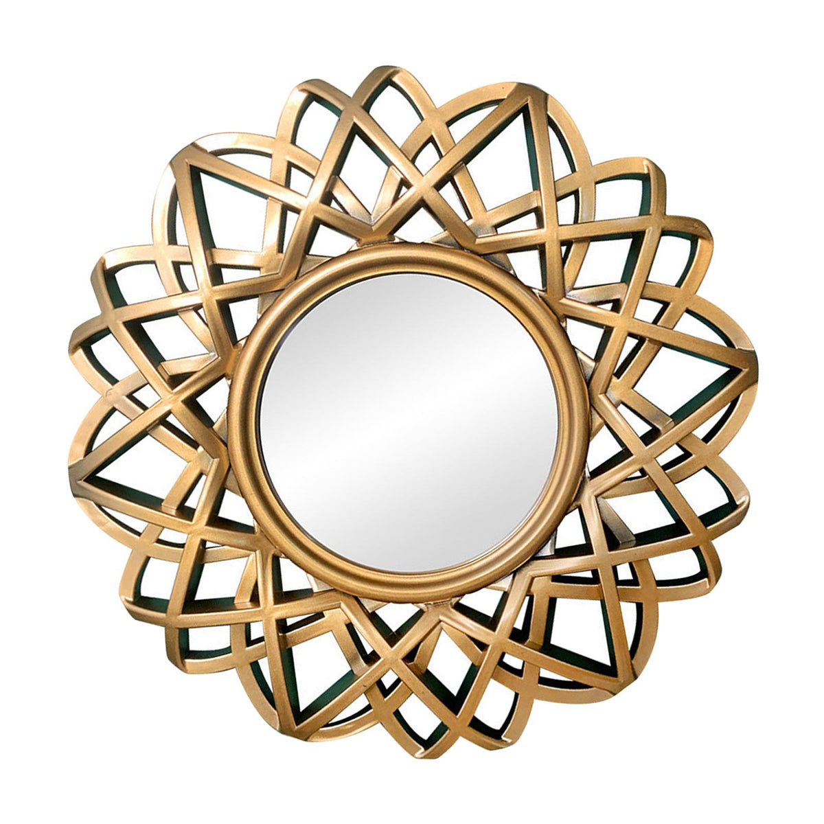 Maxbell Nordic Wall Hanging Mirror Round Mirror for Living Room Bedroom Decoration Aureate