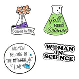 Maxbell 4x Enamel Brooches Science Pins Alloy for Backpack Decoration Science Lover