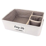 Maxbell 4 Grids Underwear Storage Box Container Cloth Organizer Cube Baskets Brown