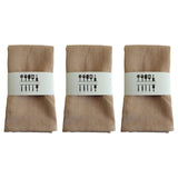 Maxbell 3 Pieces Washable Cloth Napkins Dining Table Mat Tableware Mat for Decor Khaki