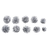 Max 10x Pine Cone Pineal Nuts Party Decor Adornments Vase Bowl Fillers Silver