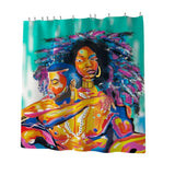 Max Digital Printing Mildew Resistant Anti-Bacterial PEVA Shower Curtain Liner African Couple